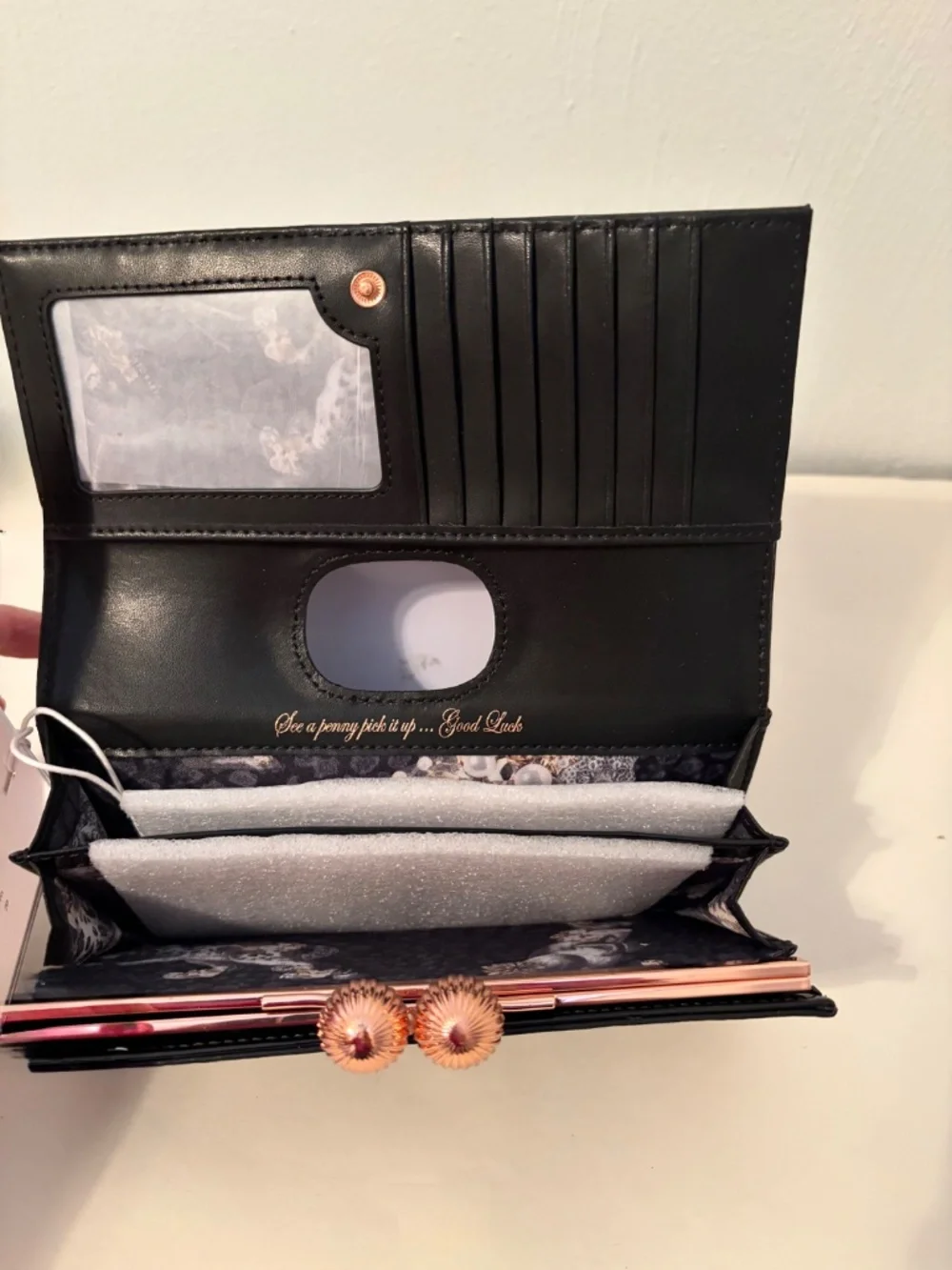 Ted Baker London Felicee NWT Black Patent Leather Clutch